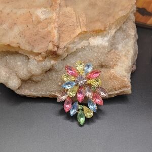 Fruitsalad Vintage Pastel Rhinestone  Brooch